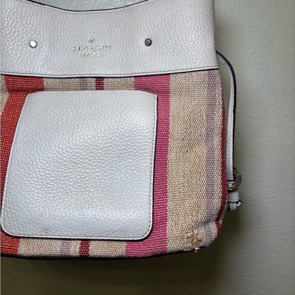 Kate Spade Multicolor Striped Shoulder Bag needs repair - Picture 5 of 9